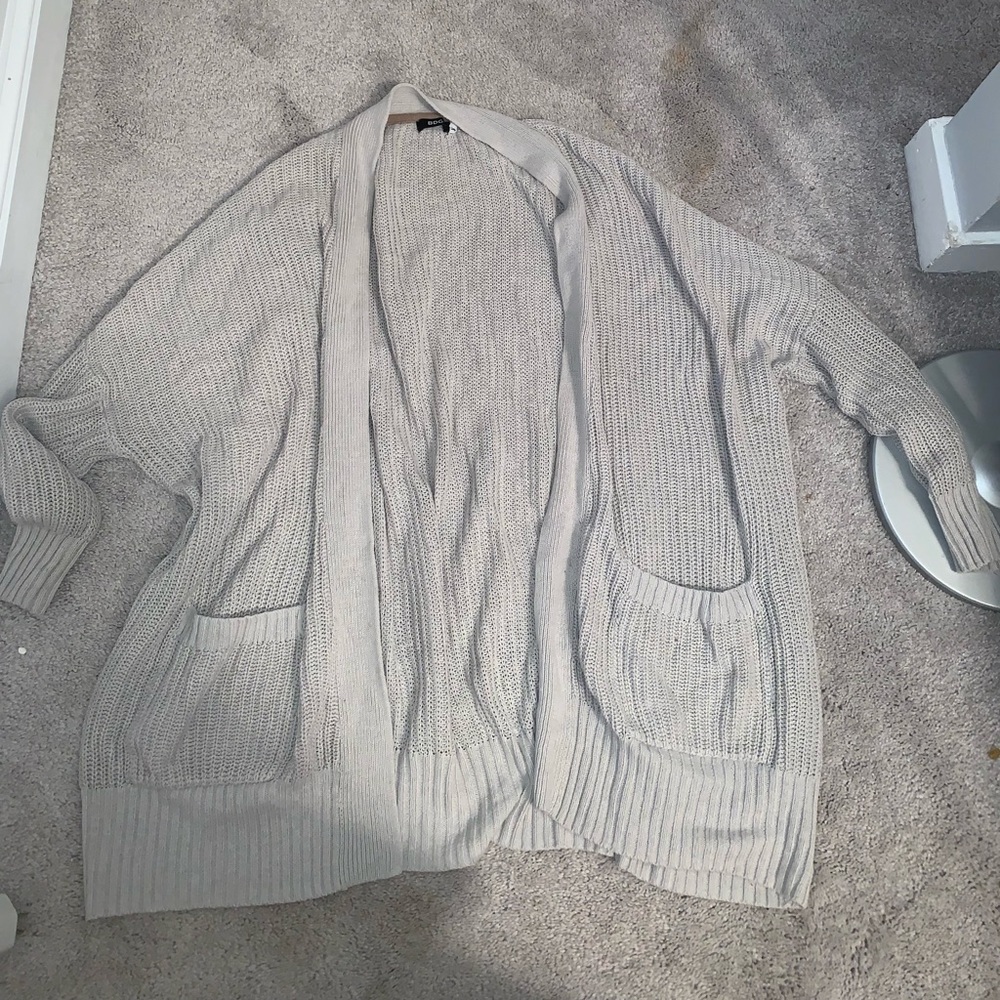 Grey knit cardigan
